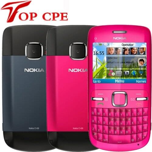 Nokia C3 Original unlocked nokia C3/C3-00 cell phone WIFI bar 2MP Blue gold Pink color symbian version one year warranty