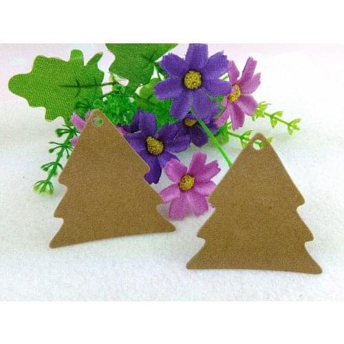 Wholesale 6x5.5cm Kraft Christmas Tree Hang tag Gift Tag For Christmas Gift Custom tag( cusotmize logo will cost printting fee)