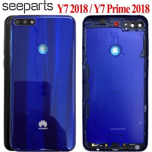 Original For Huawei Y7 2018 Back Battery Cover Housing Case Y7 Pro 2018 Cover Y7 Prime 2018 Battery Cover LDN L22 LX2 L21 LX3