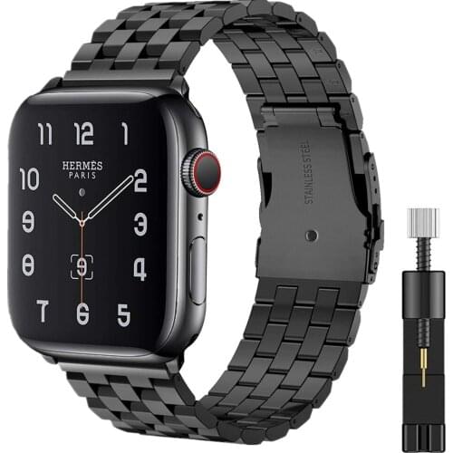 Solid Metal Wristband for Apple Watch Bands 38mm 40mm 42mm 44mm Replacement Strap for Iwatch SE Series 6 5 4 3 2 1 Band Men