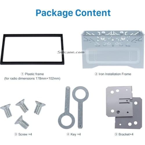 Seicane Silver Double Din Car Radio Fascia Frame for Universal VW Passat B5 Sharan Citi Series Jetta Golf Polo Car Kit Stereo