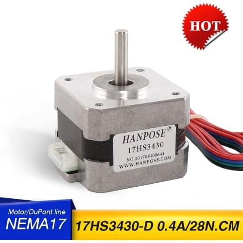 Free Shipping Nema17 Stepper Motor 42BYGH 0.4A 4-lead 28N.CM 17HS3430 42 Series motor For 3D Printer Monitor Equipment