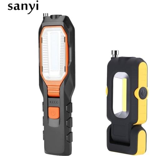 COB Super Bright Adjustable LED Work Light Inspection Lamp Hand Torch Magnetic Camping Tent Lantern With Hook Magnet Pick Tools