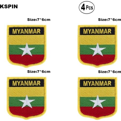 Myanmar Shiled Shape flag patches national flag patches for Cothing DIY Decoration