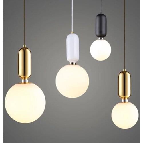 Creative Glass Ball Pendant Light Arts Cafe Bar Restaurant Bedroom Home Dining Room Nordic Pendant Lamps hanging lights
