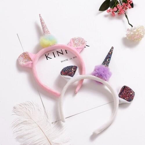 Glitter Magical Unicorn Horn Ears Party Headband Fancy Dress Headwear