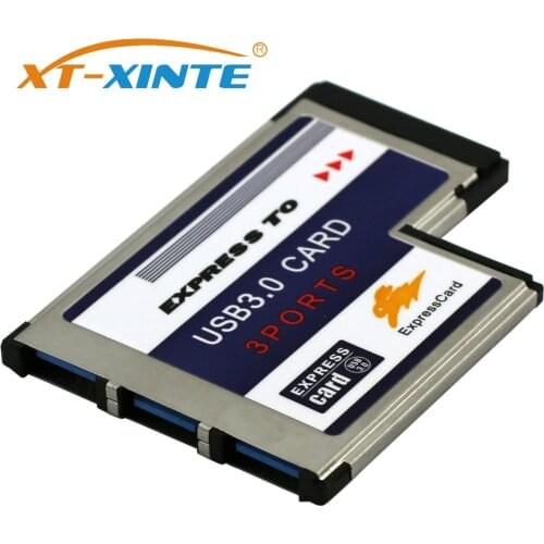 XT-XINTE 3 Ports Hidden Inside USB 3.0 to Expresscard 54mm USB3.0 Adapter Converter for PCMCIA Express Card Laptop Notebook PC