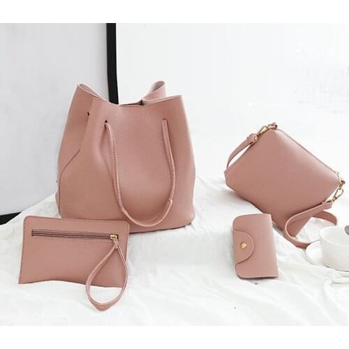 Woman Bag 4Pcs Pattern Leather Handbag+Crossbody purse+Messenger+Card Package carteras mujer de hombro y bolsos bolso mujer