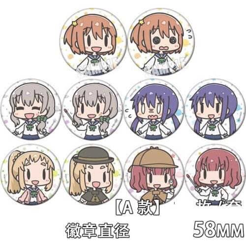 1pc 58mm brooch Asteroid in Love Ao Manaka Mira Konohata Mai Inose acrylic iocns pins