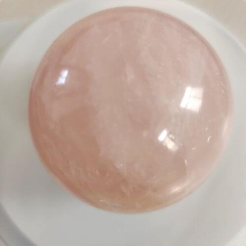 1pc 6-7cm Healing Crystal Natural Pink Rose Quartz Gemstone Ball Divination Sphere Collection Wedding Decor