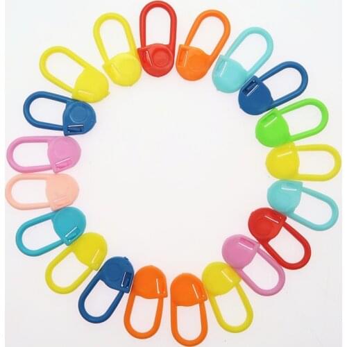 100pcs/Pack Colourful Safety Pins Crochet Safety Pin Plastic Knitting Cross Stitch Locking Stitch Markers DIY Sewing Accessories