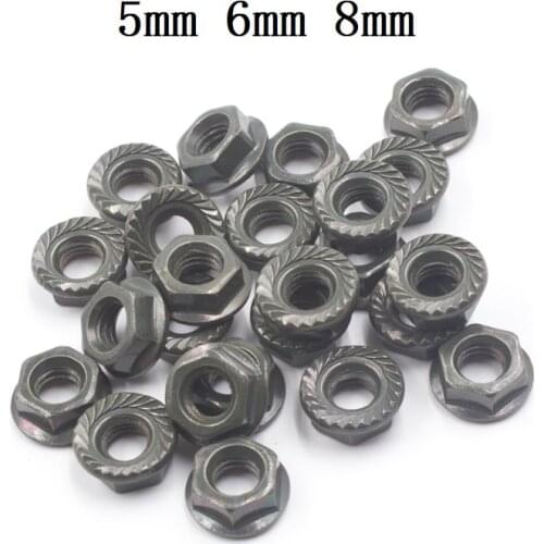 15 Pcs 5mm 6mm 8mm Hole Hexagon Flange Nuts Bolts Fixeding M5 M6 M8 Retainer Slip Locking Lock Nut Bolt