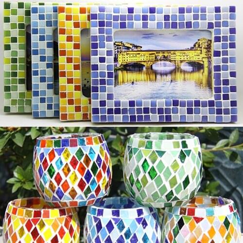 150x Multicolor Rectangle Glass Mosaic Tiles Tessera For Art Craft 10x20mm