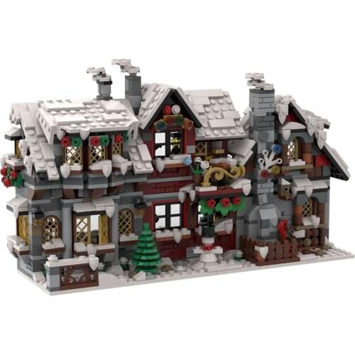 1520Pcs The Backside of Three Little Winter Houses Bricks Model MOC-79497 Building Block Set Toys (Designed by little_Thomas)