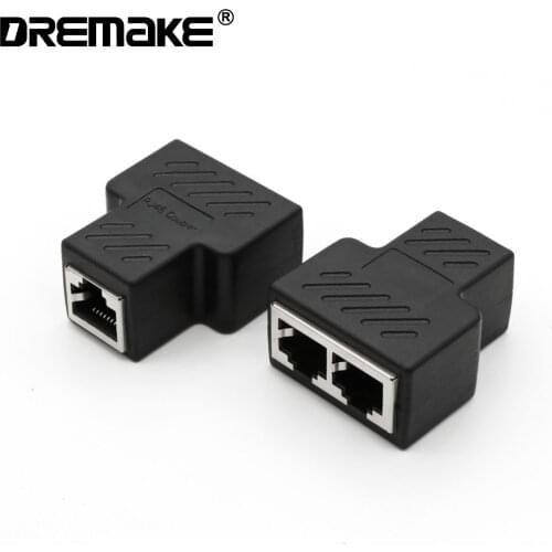 2PCS RJ45 Splitter Connectors 1 to 2 Port Female CAT 5/CAT 6 LAN Ethernet Socket Connector Adapter for Computer Laptop PC