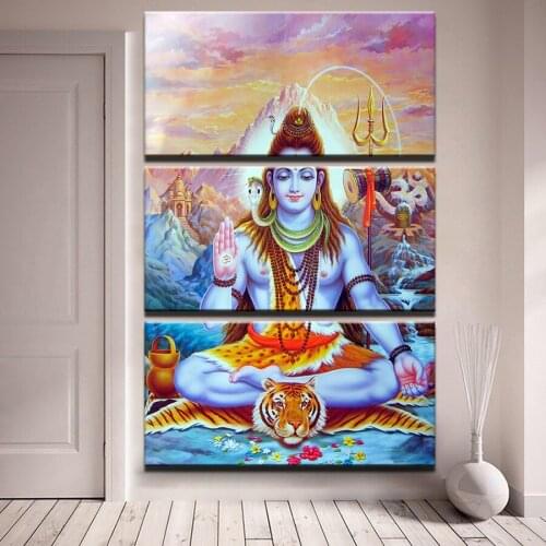 3 pcs,Diy 5D Diamond Painting Cross Stitch God Of India Shiva painting,Diamonds Embroidery mosaic Square canvas Drill home decor