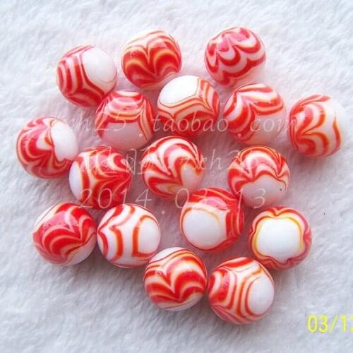 Free shipping 20pcs/lot 16mm white red water ripple glass marbles jump pieces water cluster cases decorative glass marbles