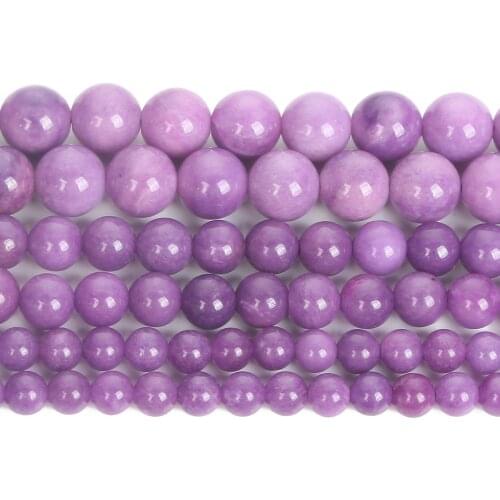 Natural Stone Beads Purple Mica Round Loose Beads For Jewelry Making DIY Bracelets Necklace Accessories Beads 4/6/8/10/12MM