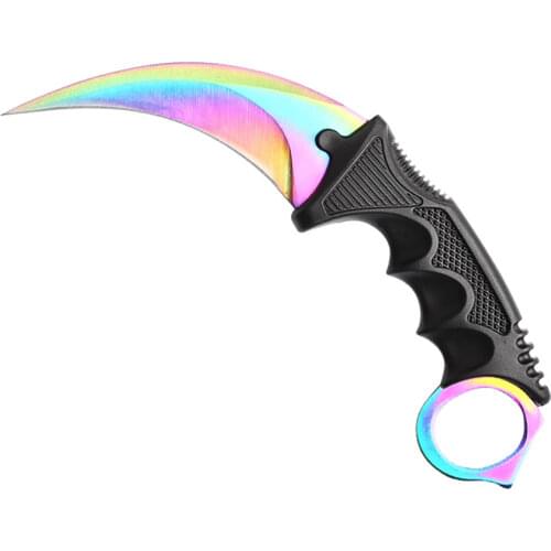 CS GO Counter Strike claw Karambit Knife Neck Knife with Sheath Tiger Tooth Real sharpen Knife red,blue,golden camping knife