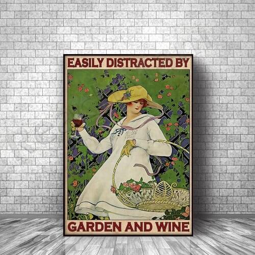 Garden gardener gardening girl posters life decoration posters that are easily distracted by home gardens and wine posters