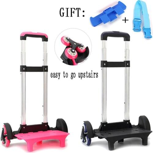 Kid Trolley For Backpack And School Bag Luggage For Children 2/6 Wheels Expandable Rod High Function Trolly Chariot