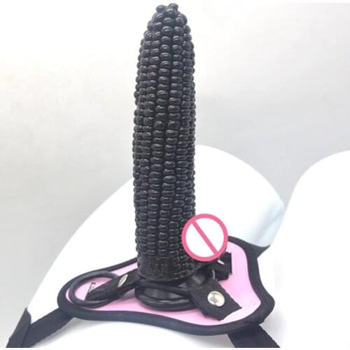 FAAK 7.48inch Long Corn Shape Dildo Anal Plug Lesbian Sex Toy Penis With Belt Sex Toy Strapon Dildo Pants For Lesbian