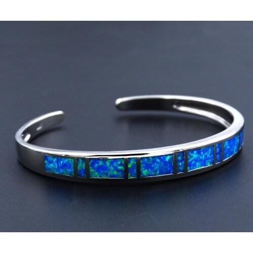 JZB0209 2018 New Blue Opal Bracelets Top Quality Jewelry Cuff Men & Women Lovers Gifts