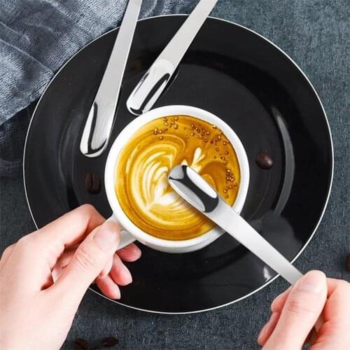 Coffee Spoon Stainless Steel Flat Spoon For Dessert Small Coffee Scoop