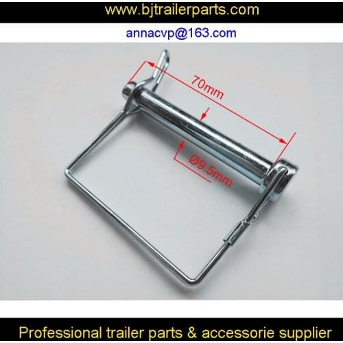 Trailer square hitch pin lock, Diameter,3/8" (9.5mm) , zinc plated