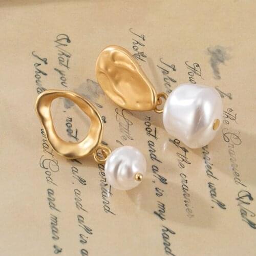 LOVR Fashion Pearl Drop Earrings For Women Bohemian Geometric Earrings Hanging Gold Earring 2021 Trend Female Jewelry Wholesale