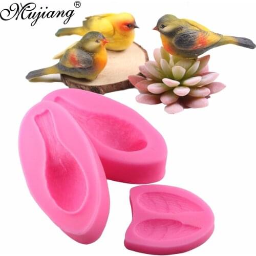 Mujiang Cute 3D Bird Fondant Cake Decorating Tools Sugarcraft Silicone Cake Mold Kitchen Baking Gumpaste Chocolate Moulds XL330