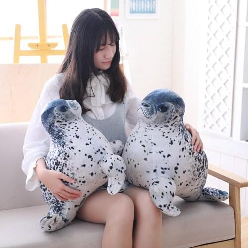 Cartoon seal doll Plush toy soft animal stuffed sea lion pillow High quality flexible cushion Nap office Cute gift for child gir