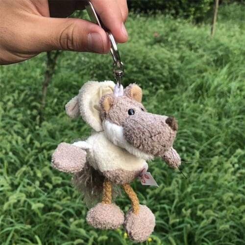 White Color Wolf Animals stuffed Pendant Keyring Plush Toy, Backpack Decoration Keychain / Keyholder Gift