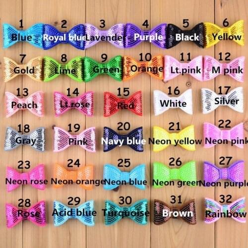 150 pcs ,2" sequin bow DIY for headband , DIY accessories bow (32 colors for selection)