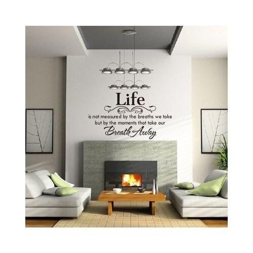 Wall sticker words"Life breath away" vinyl DIY Removable wallpapers wall paper 40*70cm for living room hot