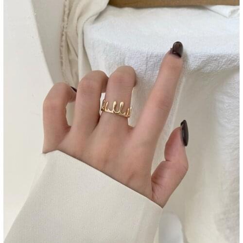 Irregular crown metal Retro vintage style ring design new fashion female index ring