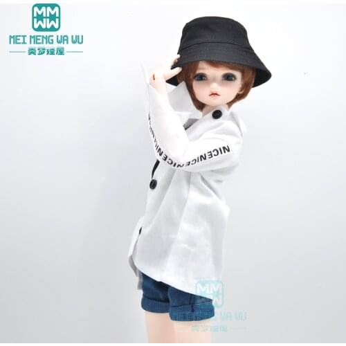 Clothes for doll fits 1/4 40-45cm MSD doll Shirt jacket, vest, denim shorts, hat