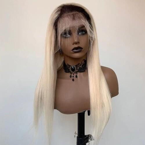 Ombre 13x4 Straight Human Hair Wigs With Hair Brazilian Lace Wig For Women 150% 180% Density