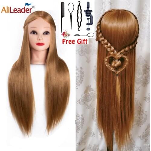 Alileader Cheap Professional Training Head With Hair Training Head Hair Practice Head For Hairstyles Hairdressing Training Head