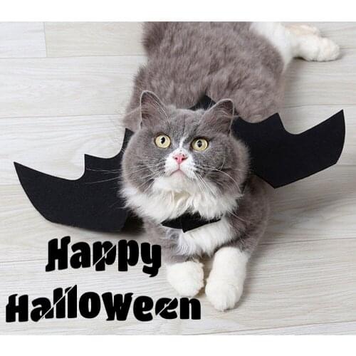 Halloween Cosplay Prop Harness Costume Bat Wing Pet Cat Clothes for Halloween Party Supplies Photo Props Headwear Pet Costume