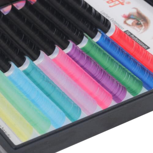 NEWCOME 20 Rows 11 Colors Individual Eyelash Extension 0.07mm C/D Cilios Faux Mink Eye Lashes Soft Volume Eyelashes Makeup Tool