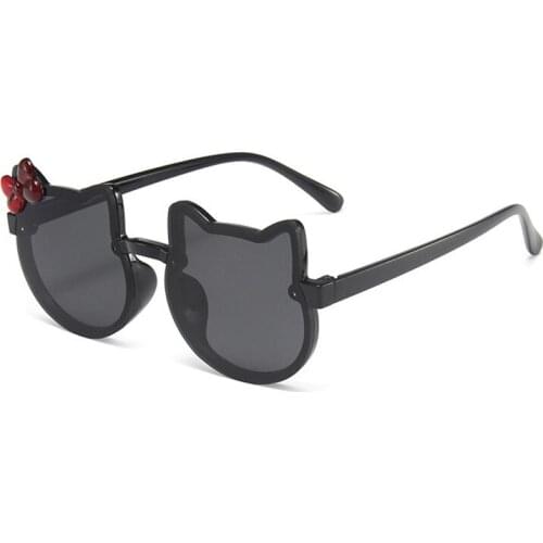 Round Cute Cat Sunglasses Kids Eyewear Shades Oculos Shiny Bowknot Eyeglasses Girls Sun Glasses Children Gafas UV400