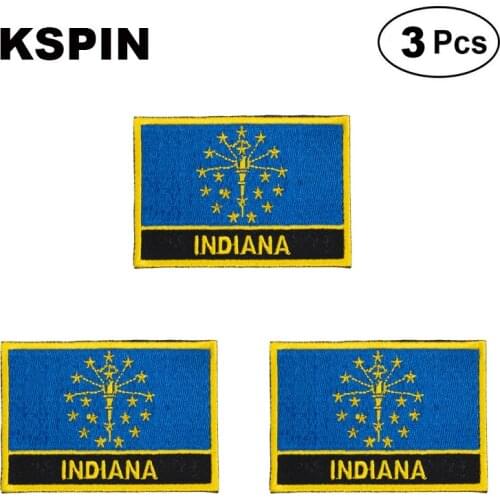 U.S.A Indiana Rectangular Shape Flag patches embroidered flag patches national flag patches for clothing DIY Decoration