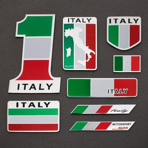 Car Styling 3D Aluminum Car Sticker Italy Flag Emblem Badge Tail Decals For Alfa Romeo 159 Fiat Citroen C4 Honda Car Decoration