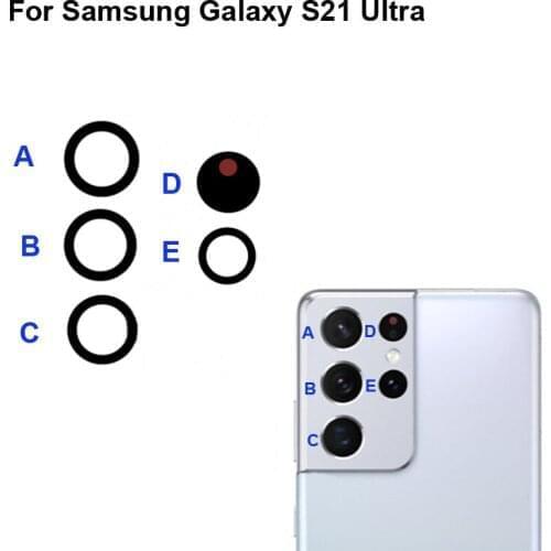 High quality For Samsung Galaxy S21 Ultra Back Rear Camera Glass Lens test good S 21 Ultra SM-G9980 Replacement Parts