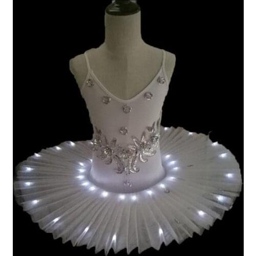 Led Light Swan Lake Ballet Tutu Costume Girls Ballerina Dress Kids light up Ballet Dress Dancewear Stage Costumes