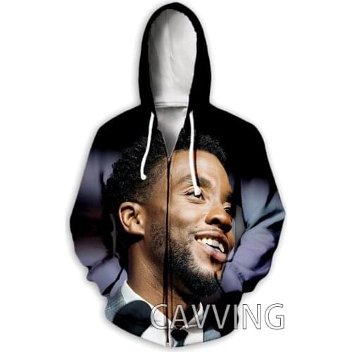 CAVVING 3D Print Chadwick Boseman Zipper Hoodies Zip Up Hooded Sweatshirt Harajuku Hoodie Sweatshirt for Men/women