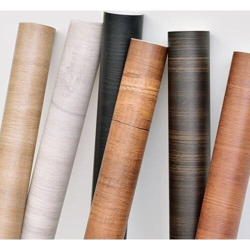 Vintage Self Adhesive Tapety Wood Grain Wall Papers For Walls Waterproof Vinyl Film Door Furniture Wardrobe Wall Paper Roll 5m