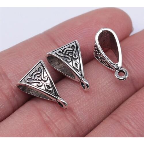 WYSIWYG 10pcs 16x10mm Pendant Charm Clip Clasp Bail Beads Loose Spacer Beads Bail Beads Pendants For Jewelry Making