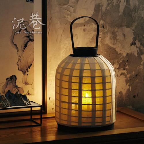 Japanese Lantern Candle Holder Garden Outdoor Windproof Lantern Hurricane Vintage Handle Decoracion Hogar Home Decor ED50ZT